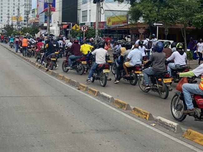 Adelantan protesta en rechazo a los viernes sin moto en Cartagena
