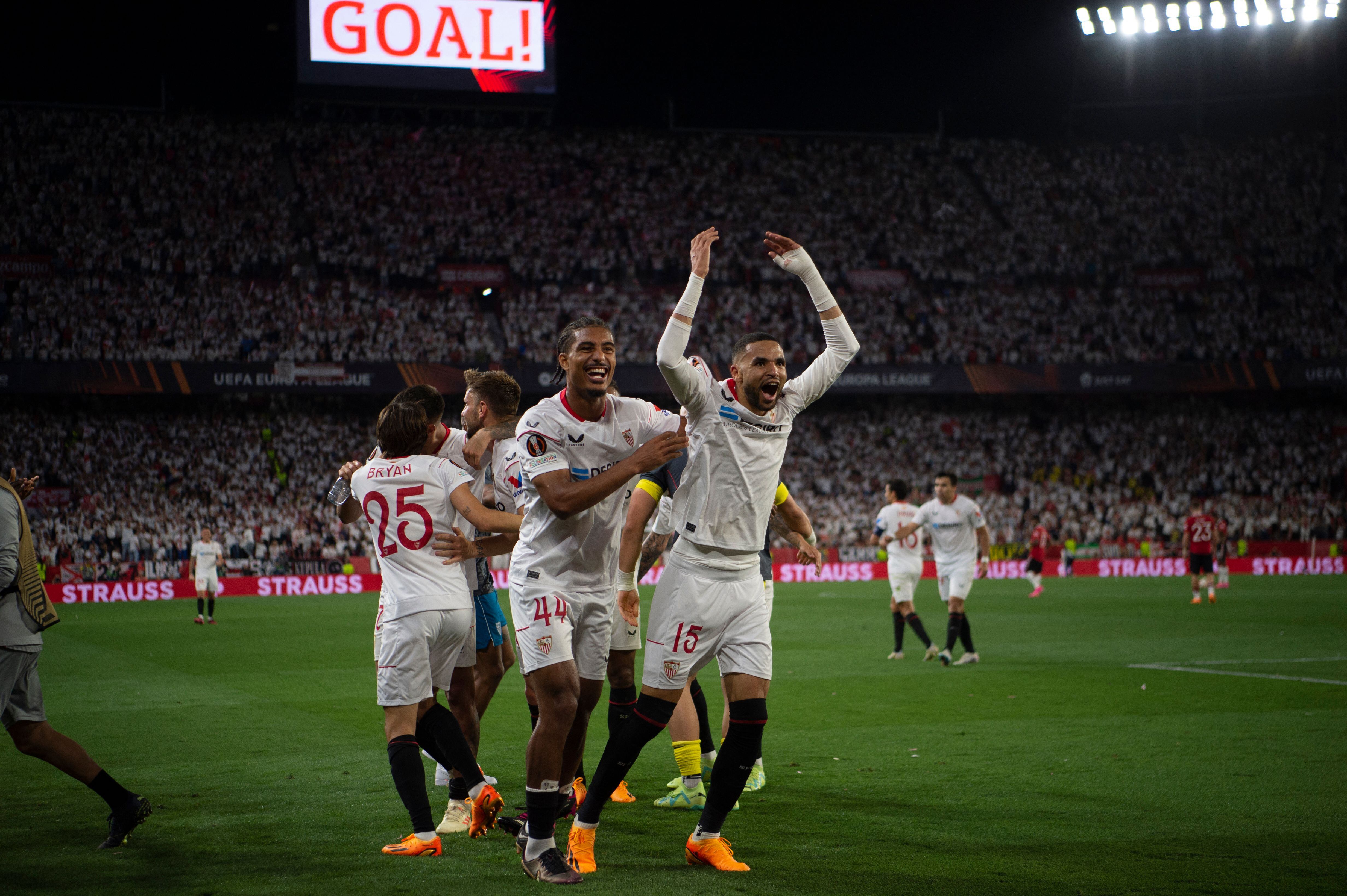 Sevilla goleó al Manchester United en la Europa League. (Photo by JORGE GUERRERO / AFP) (Photo by JORGE GUERRERO/AFP via Getty Images)