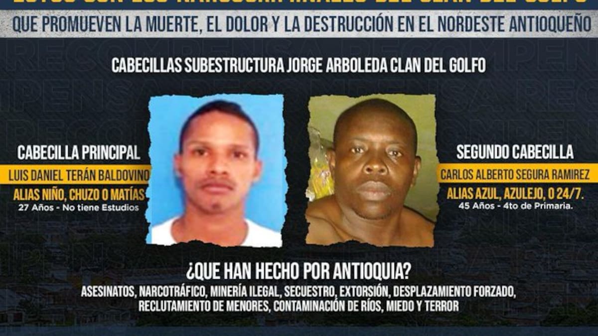 Ofrecen millonaria recompensa por responsables de hechos violentos en Segovia, Antioquia