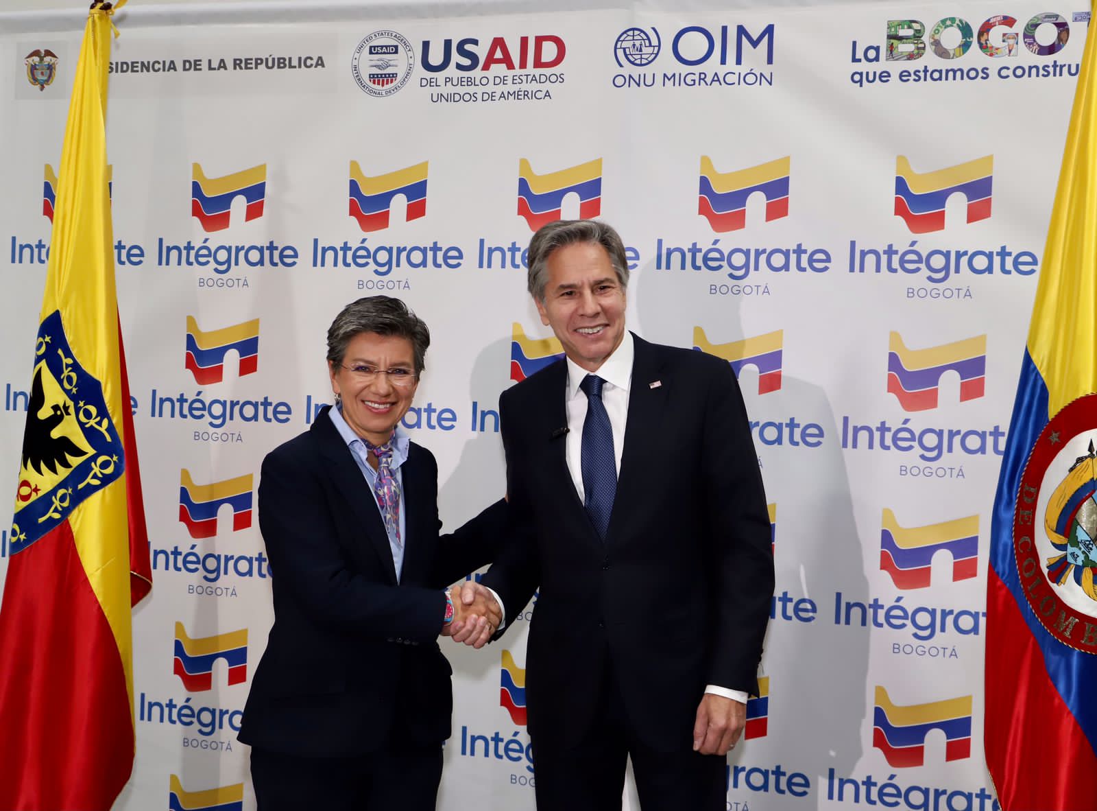 Claudia López y Antony Blinken