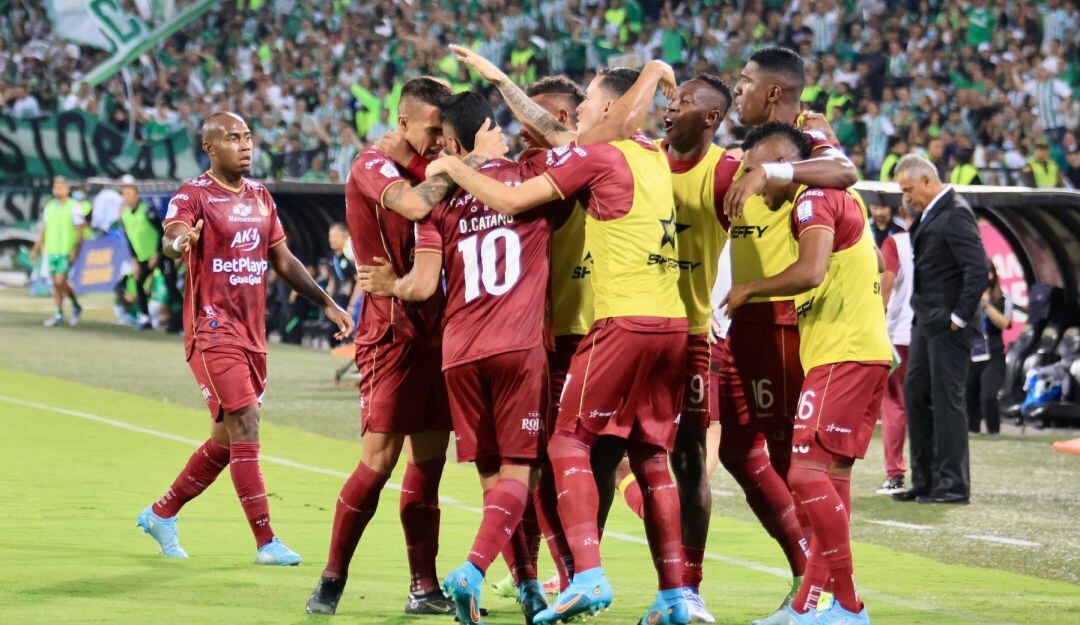 Celebración del gol de Tolima