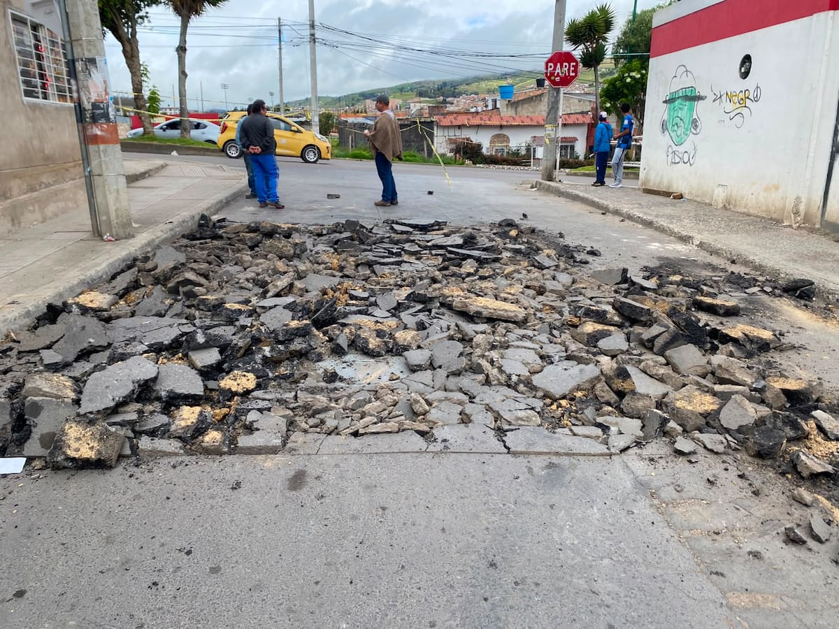 Don Matias S.A.S destruyó vía recién reparada en barrio Patriotas de Tunja