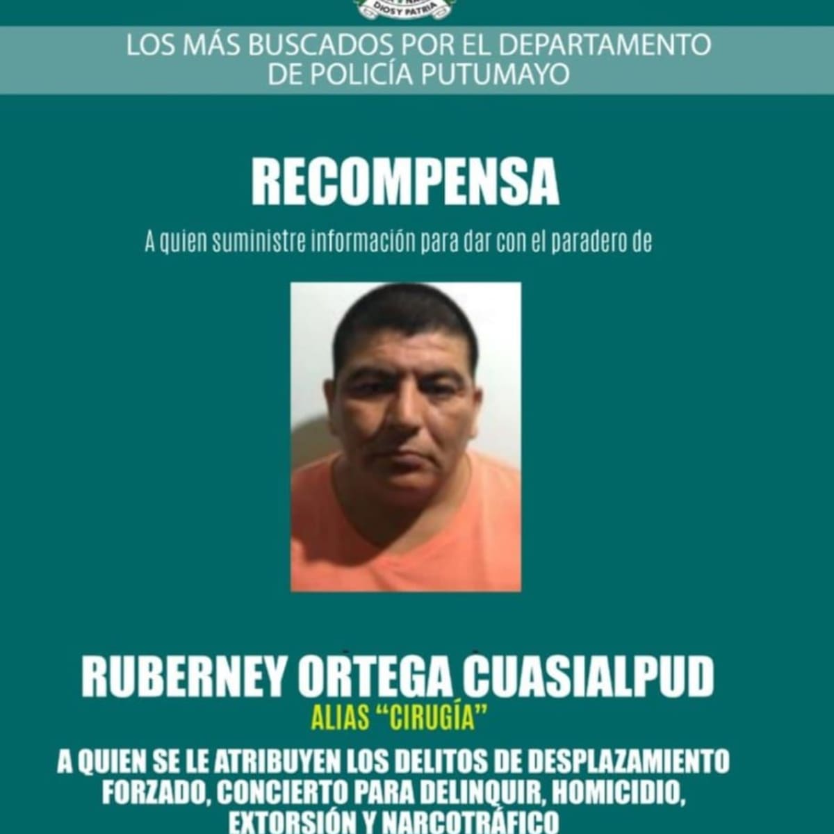Capturado en el Putumayo alias ‘Cirugía’, presunto cabecilla ‘Comandos de Frontera’