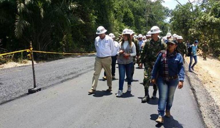 Inspección avances en recuperación de vía en el Catatumbo