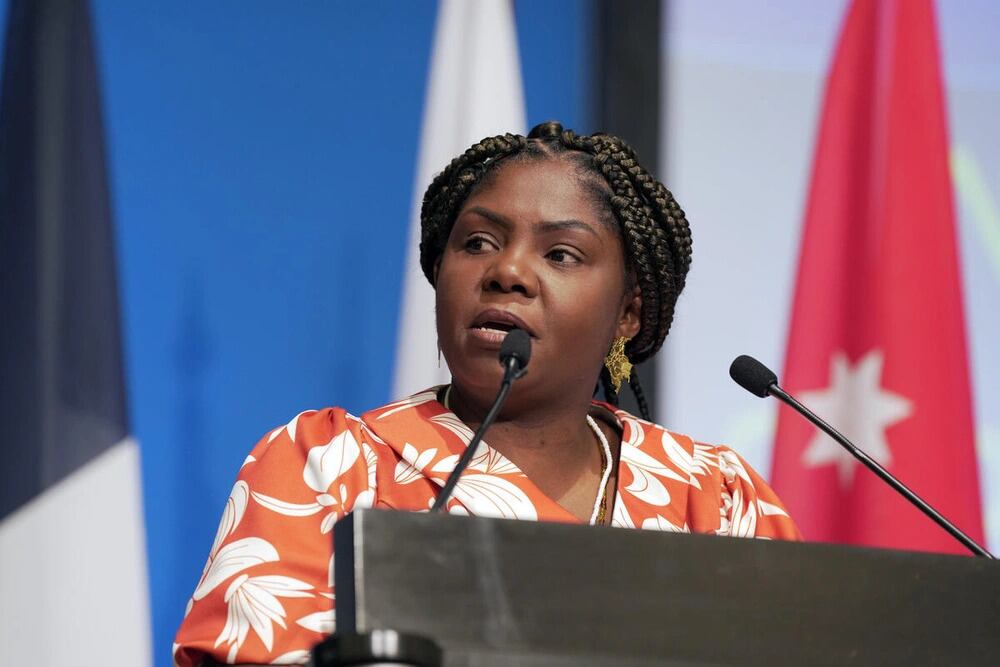 La vicepresidenta Francia Márquez durante la apertura del Segundo Foro Global de Refugiados. 
Foto: © UNHCR/Markel Redondo