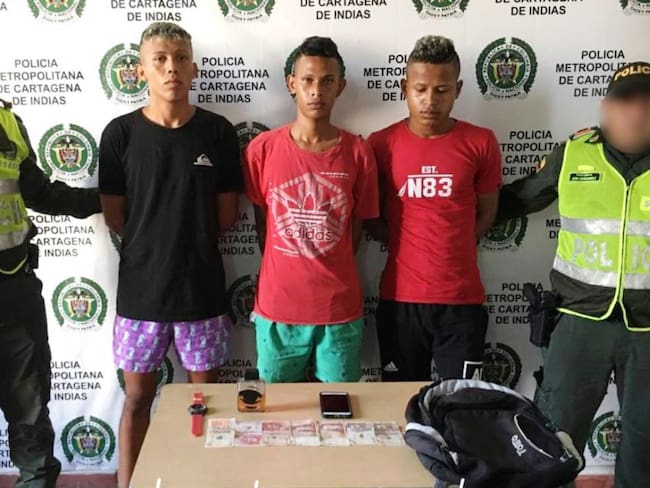 Tres presuntos delincuentes capturados en flagrancia en Turbaco Bolívar