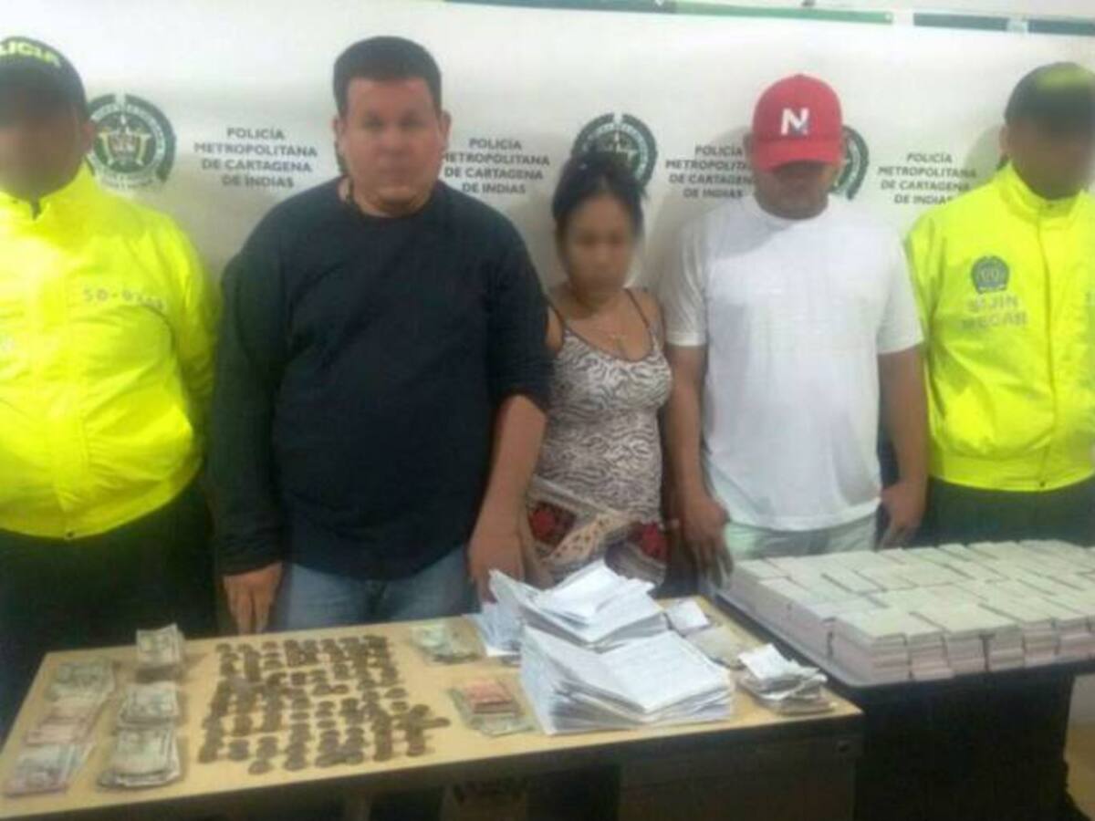 Policía de Cartagena captura tres personas por chance ilegal e incauta dinero de ventas