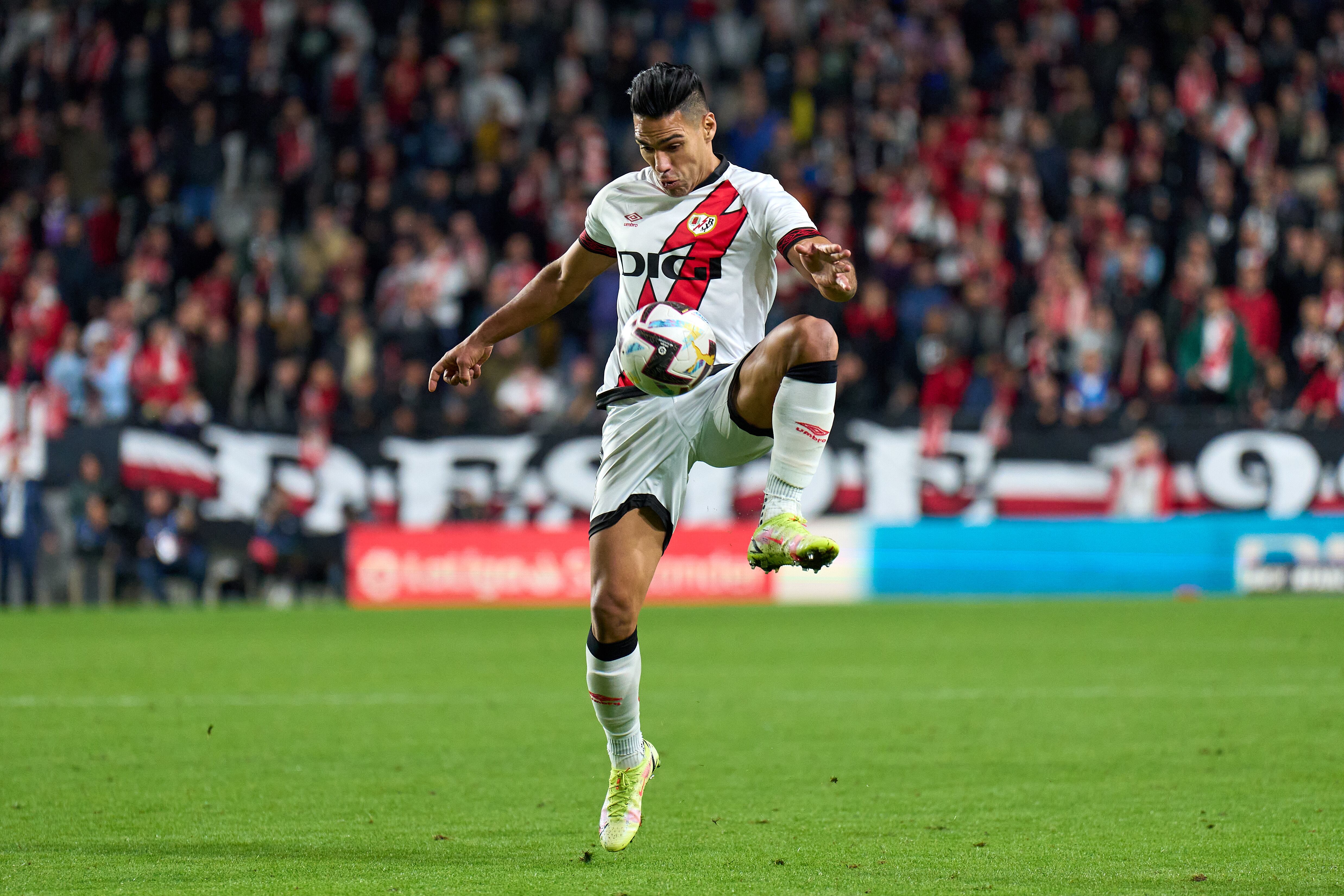 Radamel Falcao García, delantero del Rayo Vallecano. (Photo by Angel Martinez/Getty Images)