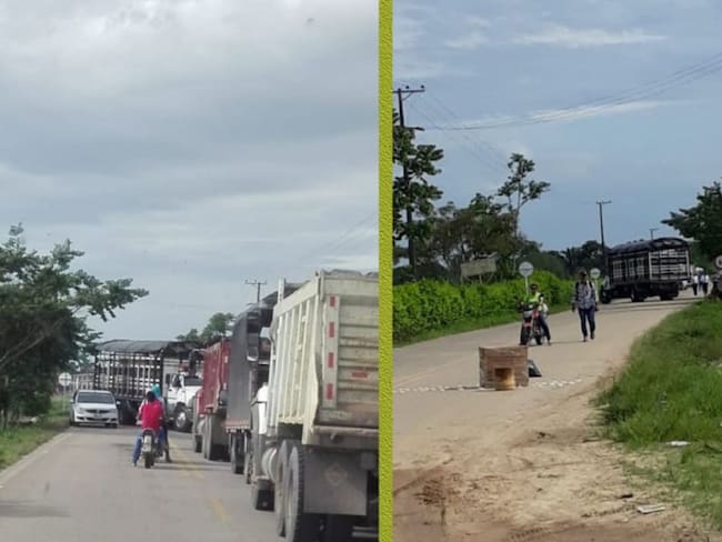 Vehículo atravesado y caja sospechosa restringe movilidad en vía de Arauca