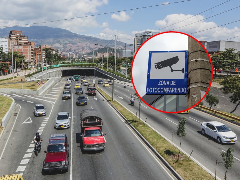 Vía Medellín con foto de referencia de fotocomparendo // GettyImages