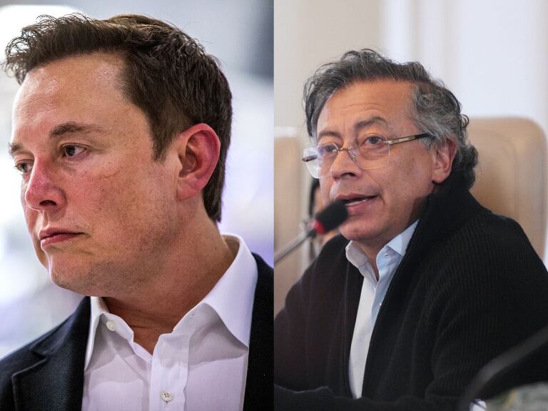 Gustavo Petro y Elon Musk (Fotos vía Getty Images)