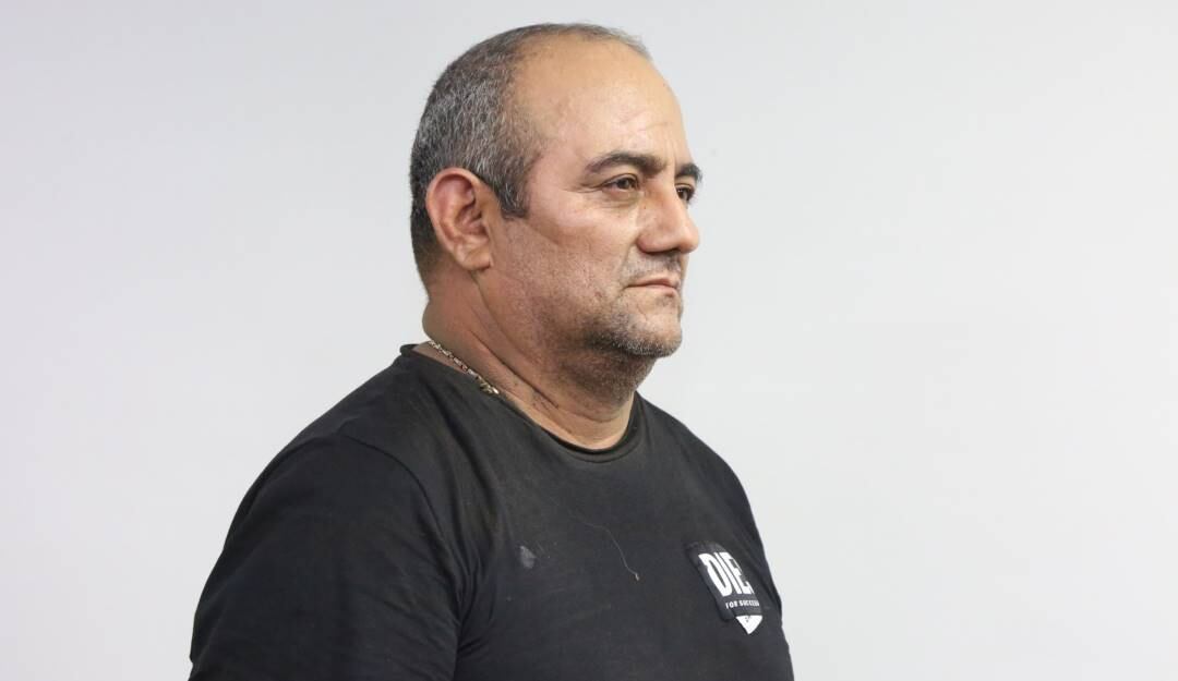 Alias Otoniel tras su detención.      Foto: Getty / Policía Nacional de Colombia.