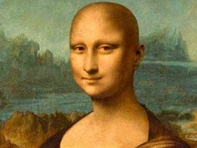 Imagen de la Mona Lisa Calva de la vuelta al mundo por la lucha contra el cáncer