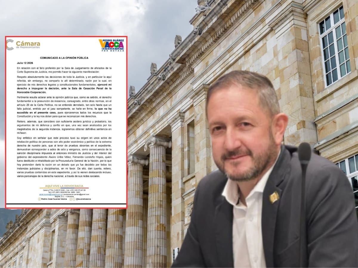 Pedro Suárez Vacca apelará condena y asegura que demostrará su inocencia