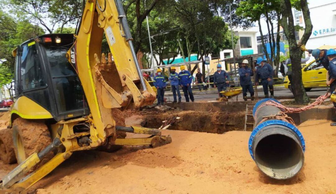 Daño en las redes del Acueducto de Bucaramanga