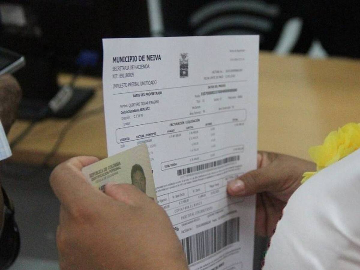 Hasta agosto se amplió plazo para el pago del impuesto predial en Neiva