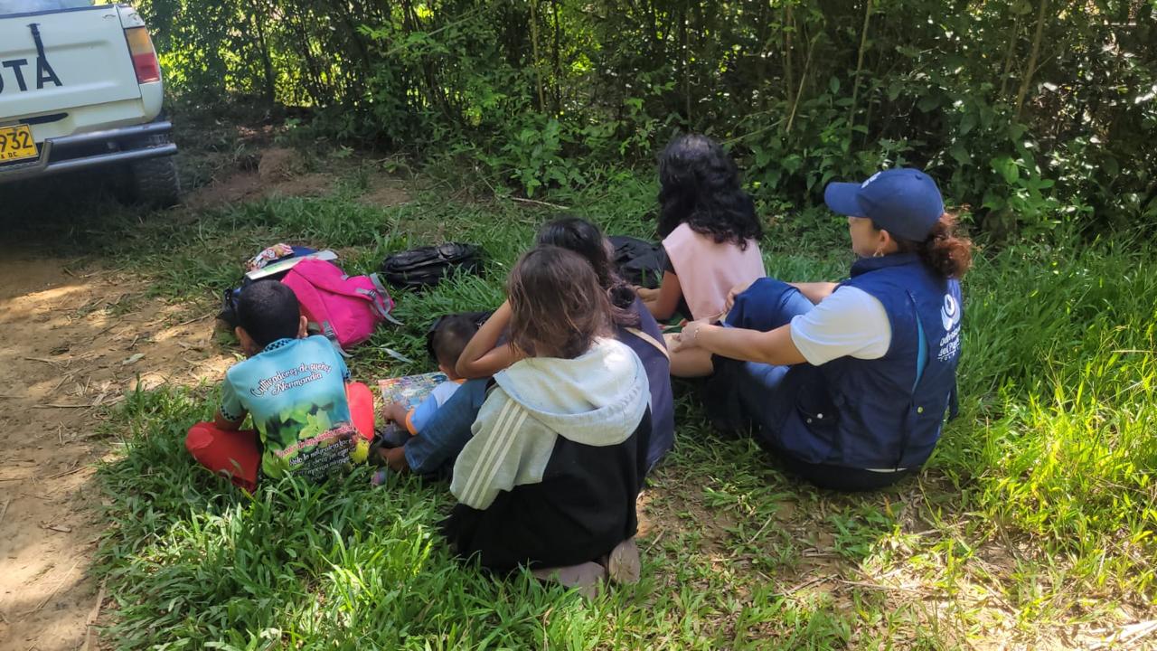 Defensoría rescata a cinco menores de edad en zona rural de Puerto Rondón, Arauca. foto cortesía