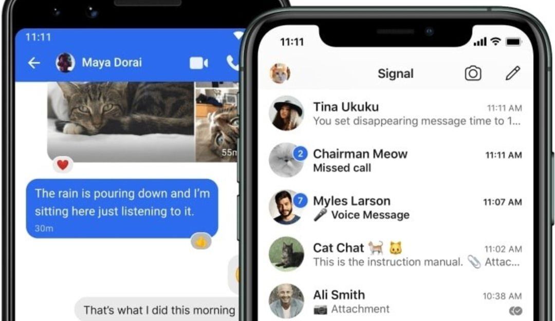 Interfaz de la app Signal