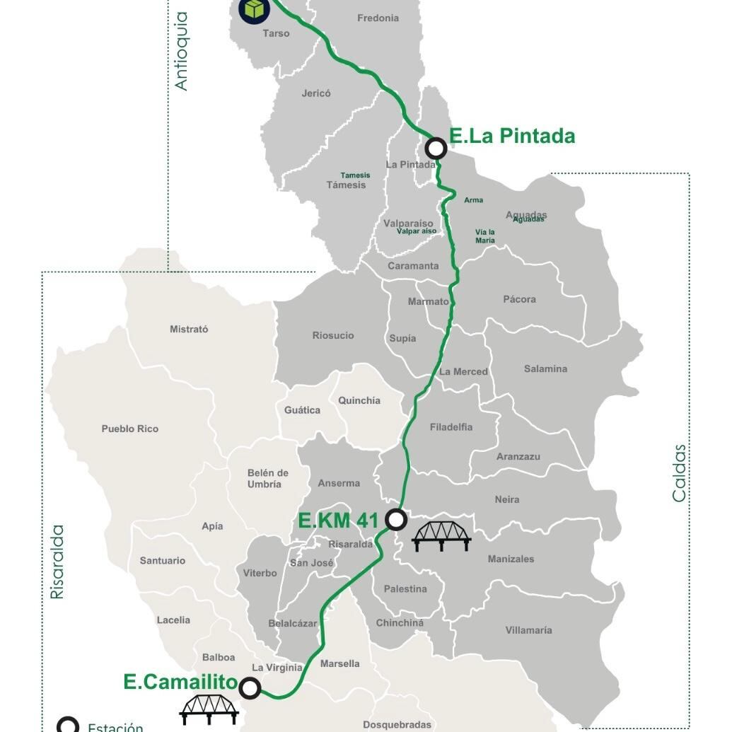 Foto: Mapa recorrido Tren del Café - Gobernación Risaralda