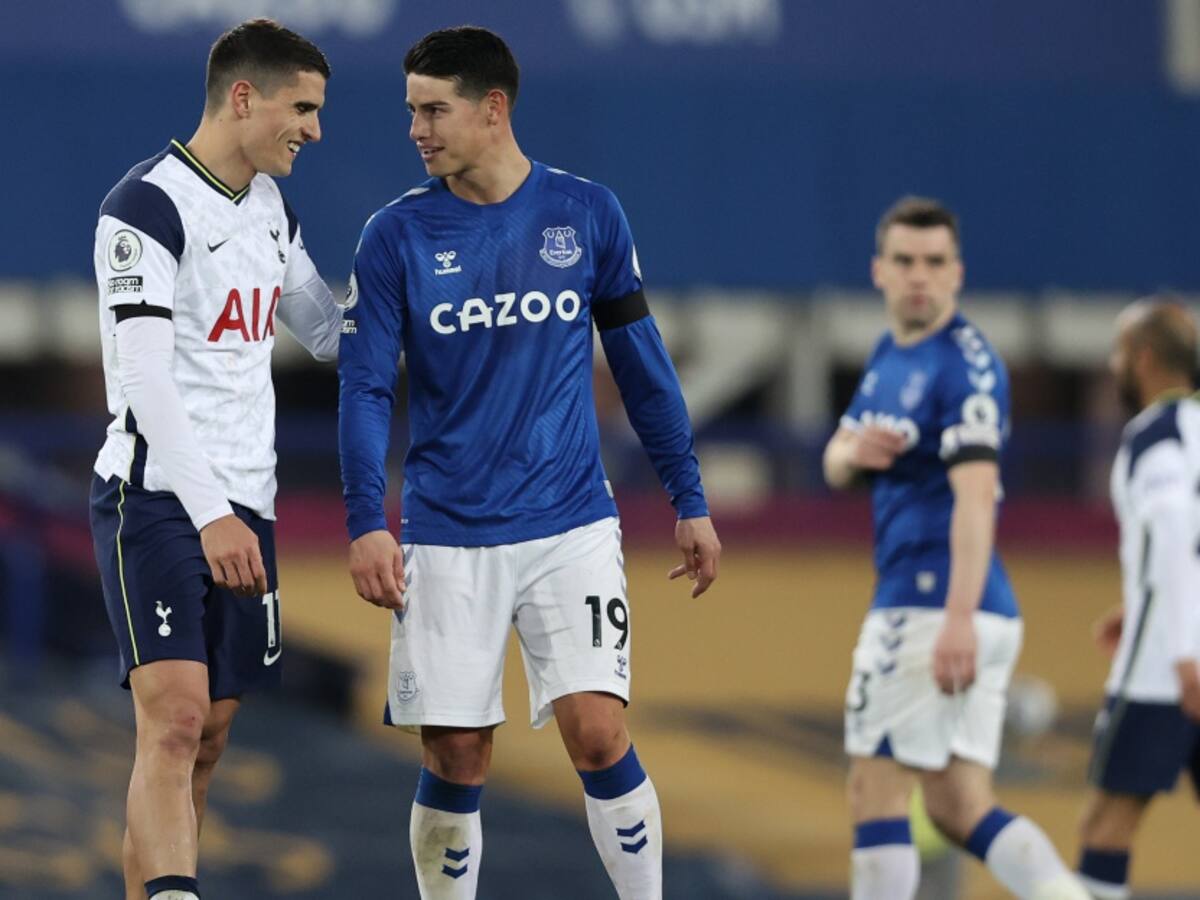 Con James los 90 minutos, Everton cedió terreno en casa ante el Tottenham