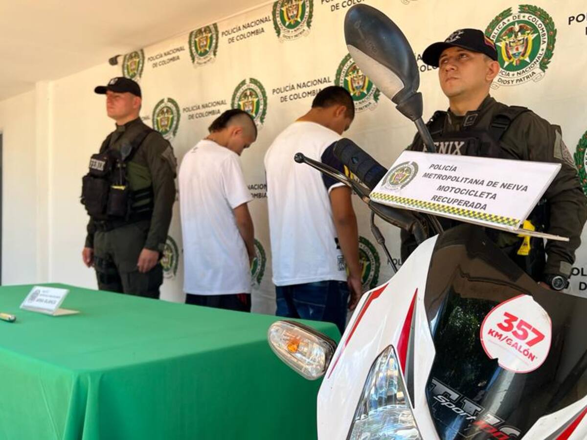 Por hurtar motocicleta fueron aprendidos menores de edad en Neiva