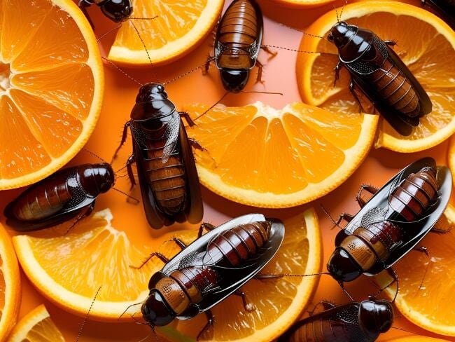 Cucarachas y naranjas. Imagen de referencia.