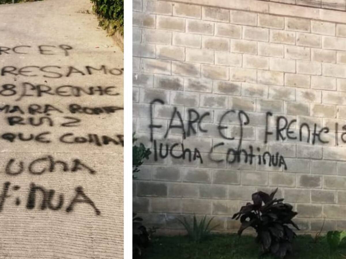 Delincuentes pintan casas y vías en Ituango, Antioquia