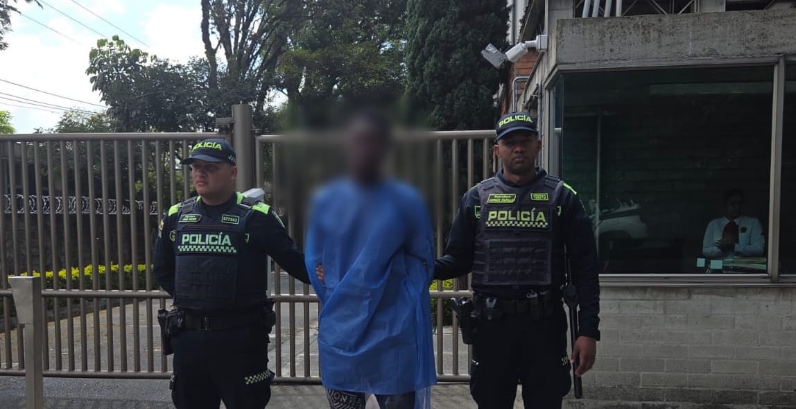 Capturado por atacar a seis personas en una celebración en Medellín. Foto: Policía Meval.