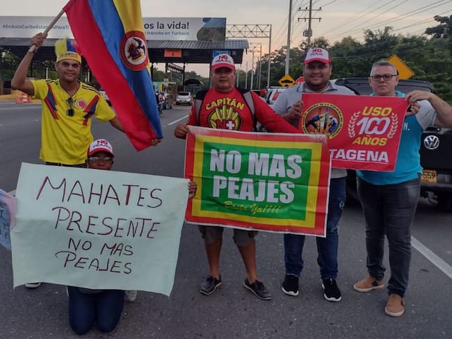 Con un recorrido por Mamonal, Ceballos y Manga, los manifestantes pidieron el desmonte definitivo de estos puntos de recaudo