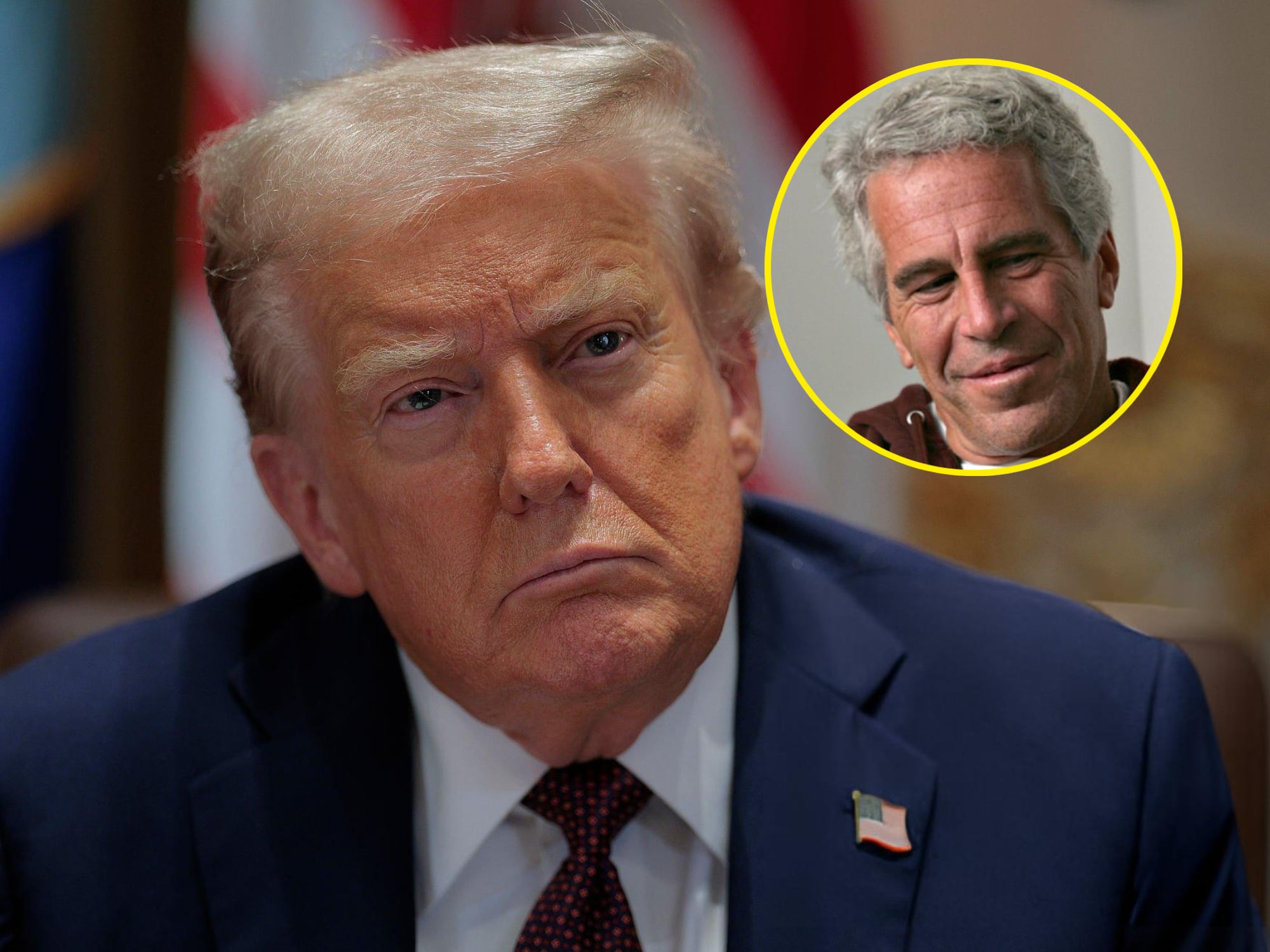 El presidente Donald Trump niega vínculos incriminatorios con Epstein. Foto: Getty Images.