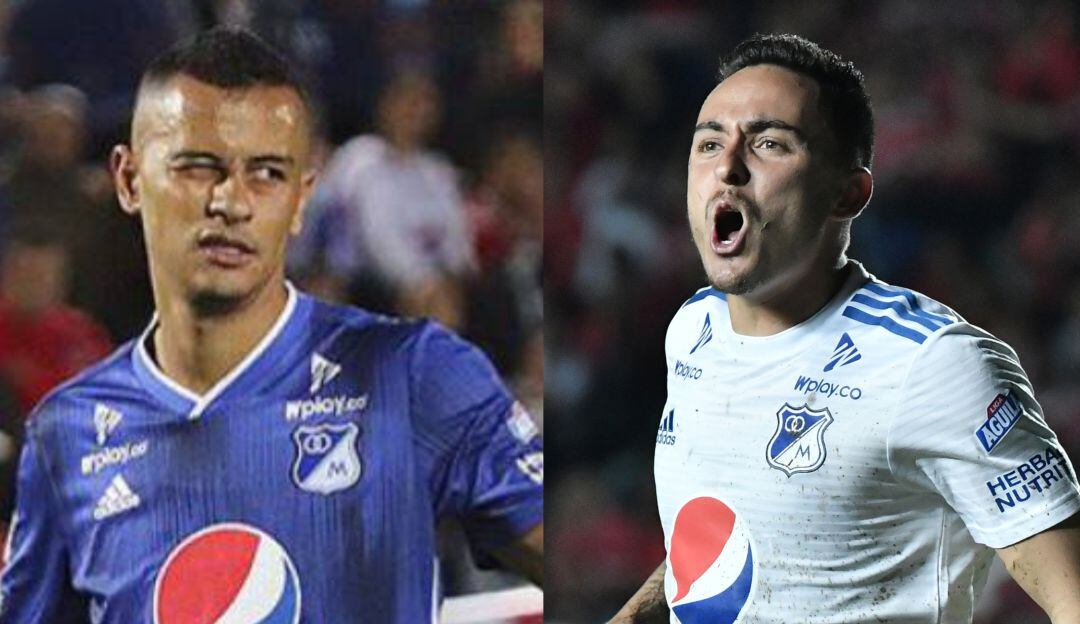 Luciano Ospina (izq.) y Santiago Montoya (der.), jugadores de Millonarios.