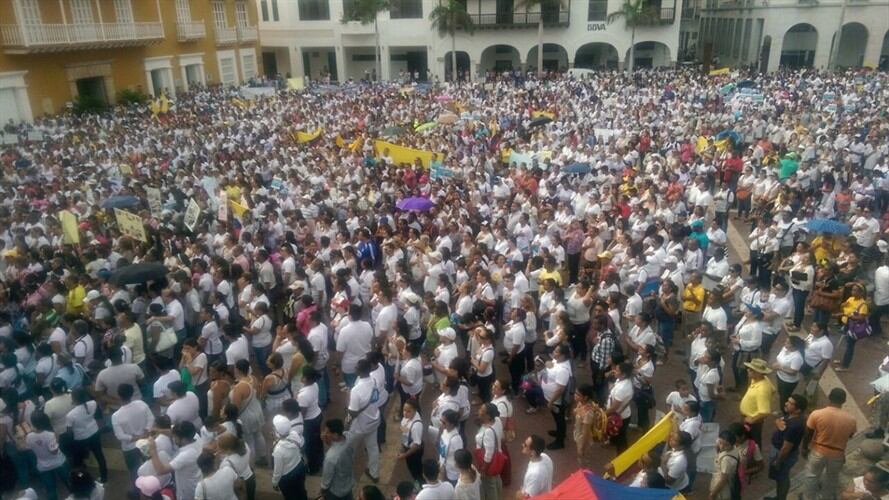 Plantón en la ciudad de Cartagena. Foto: Leydis Riveros - W Radio