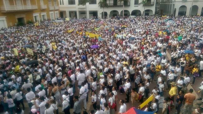 Plantón en la ciudad de Cartagena. Foto: Leydis Riveros - W Radio