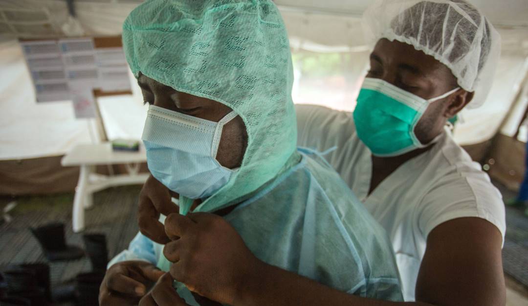 Preparación del personal sanitario haitiano ante la nueva enfermedad que se propaga en el país.                       Foto: Getty 