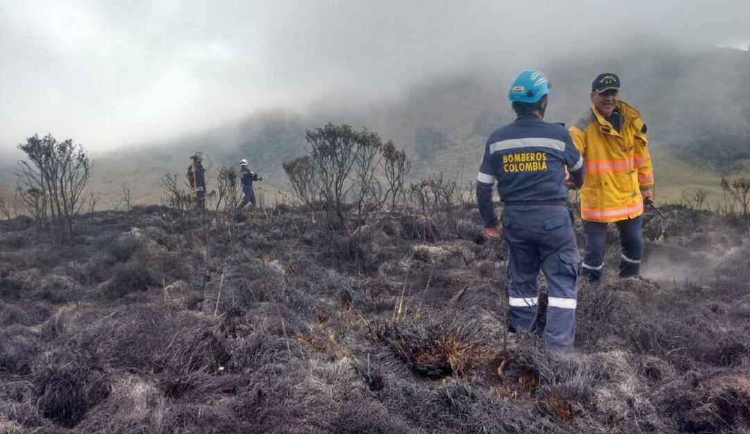 Incendio forestal en el Nevado del Ruíz. Imagen de archivo