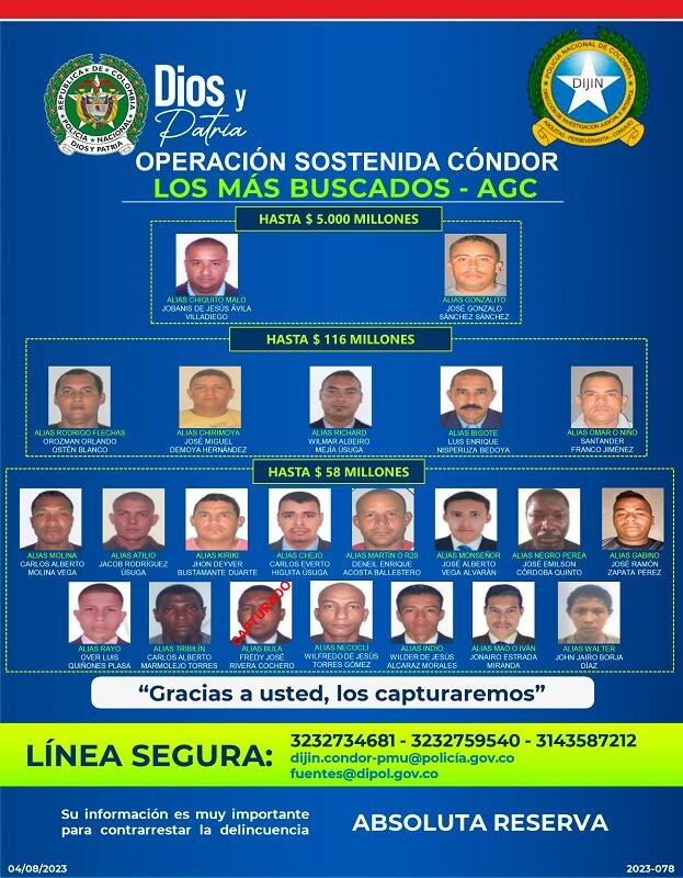 Cartel más buscados en Antioquia