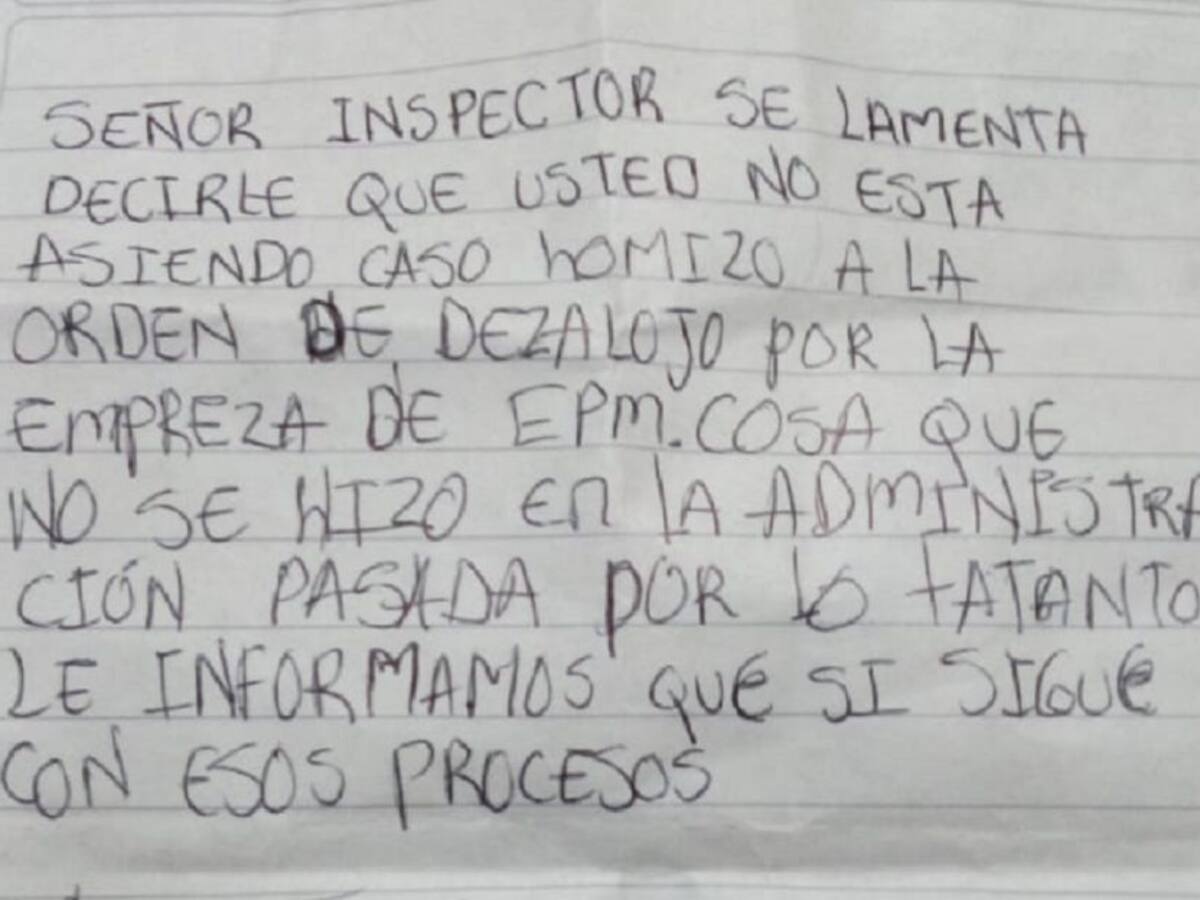 El inspector de policía de San Andrés de Cuerquia recibió amenazas