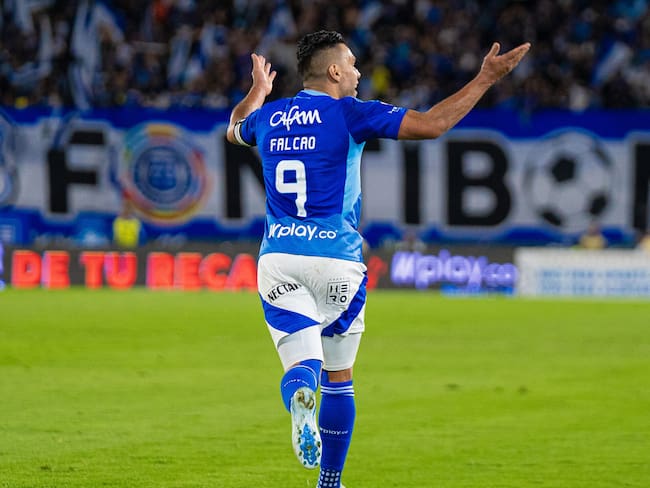 Falcao festeja su anotación ante el Once Caldas / Twitter: @Millosfcoficial.