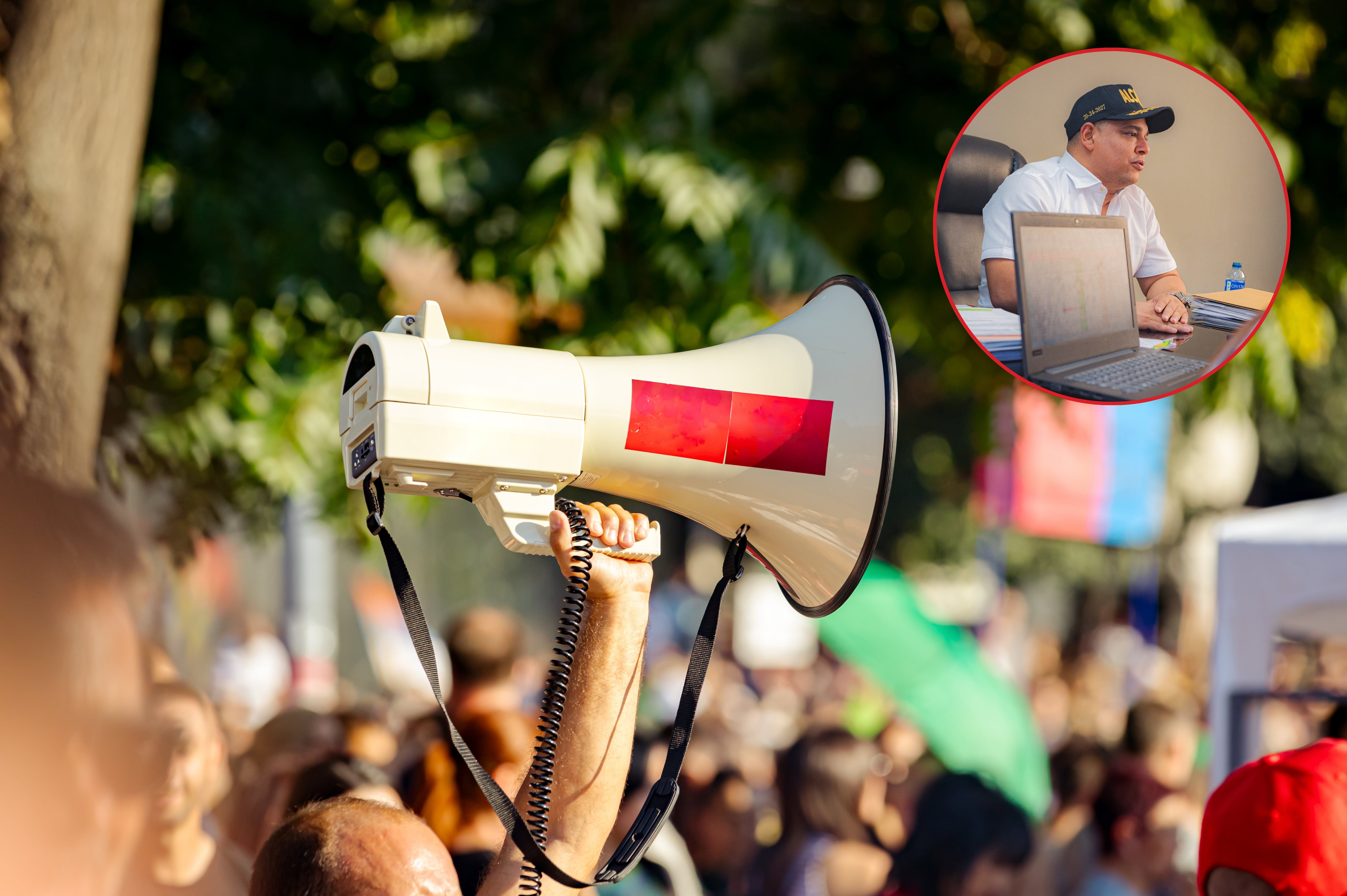 Imagen de referencia. Protestas: Getty Images / alcalde Fabian Bonett Berdugo: Redes sociales.