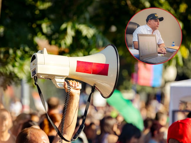 Imagen de referencia. Protestas: Getty Images / alcalde Fabian Bonett Berdugo: Redes sociales.
