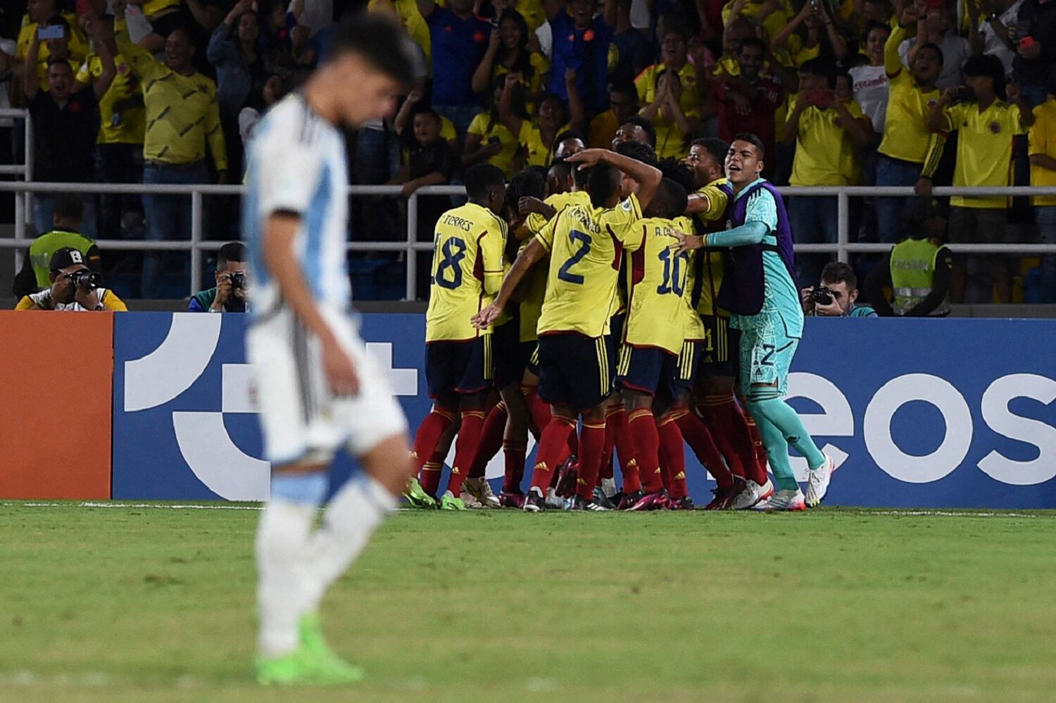Selección Colombia en el Sudamericano Sub-20. (Photo by JOAQUIN SARMIENTO/AFP via Getty Images)