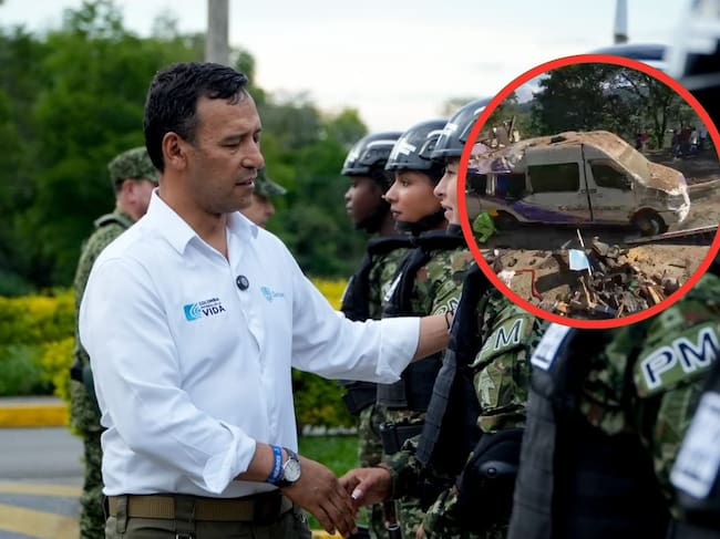 Ministro de Defensa, Pedro Sánchez eveluó las alteraciones al orden público en el Cauca. Crédito: Ejército Nacional.