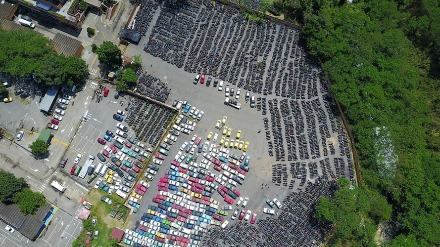 Tránsito Bucaramanga va a chatarrizar 196 vehículos de los patios. Foto: Tránsito Bucaramanga