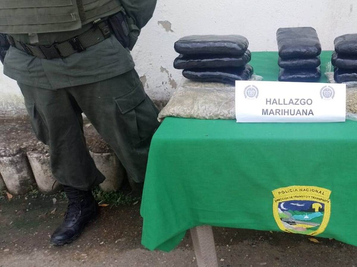Incautan 22 kilos de marihuana que iba con destino a Cartagena