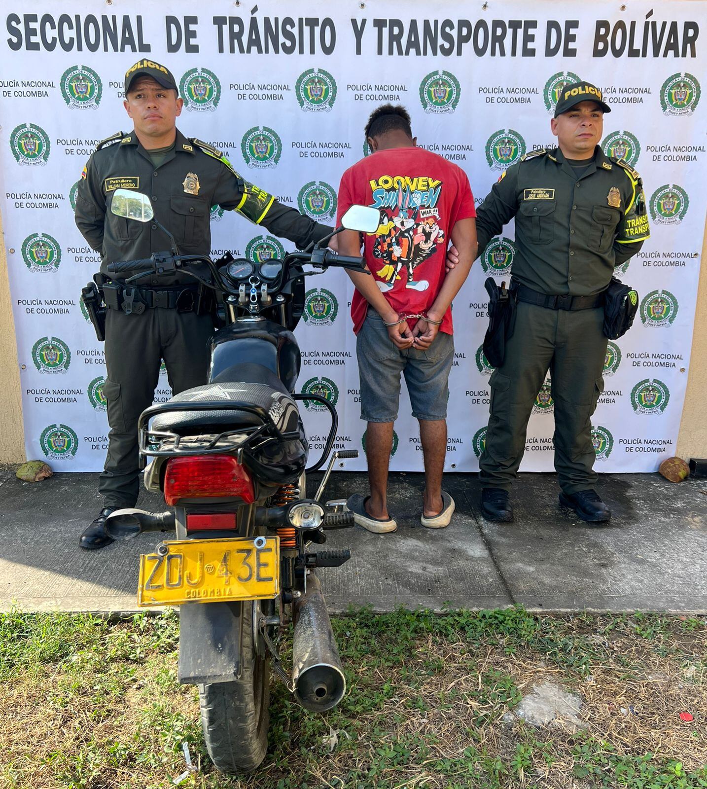 Detenido con licencia falsa.Foto: Policía de Bolívar.