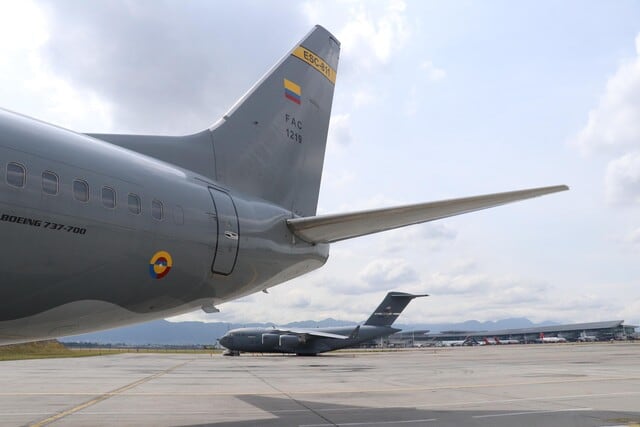 Avión FAC. Foto: Cancillería.