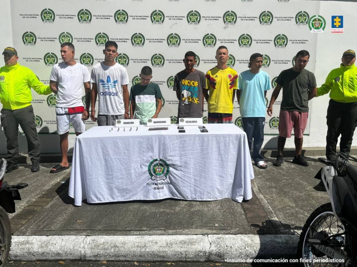 Capturan a integrantes de organización delincuencial dedicada al sicariato en Ibagué