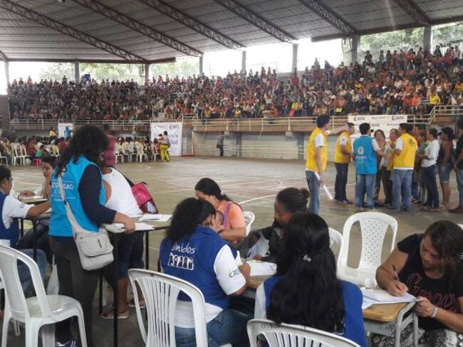 En el coliseo del colegio municipal se realizó la convocatoria.