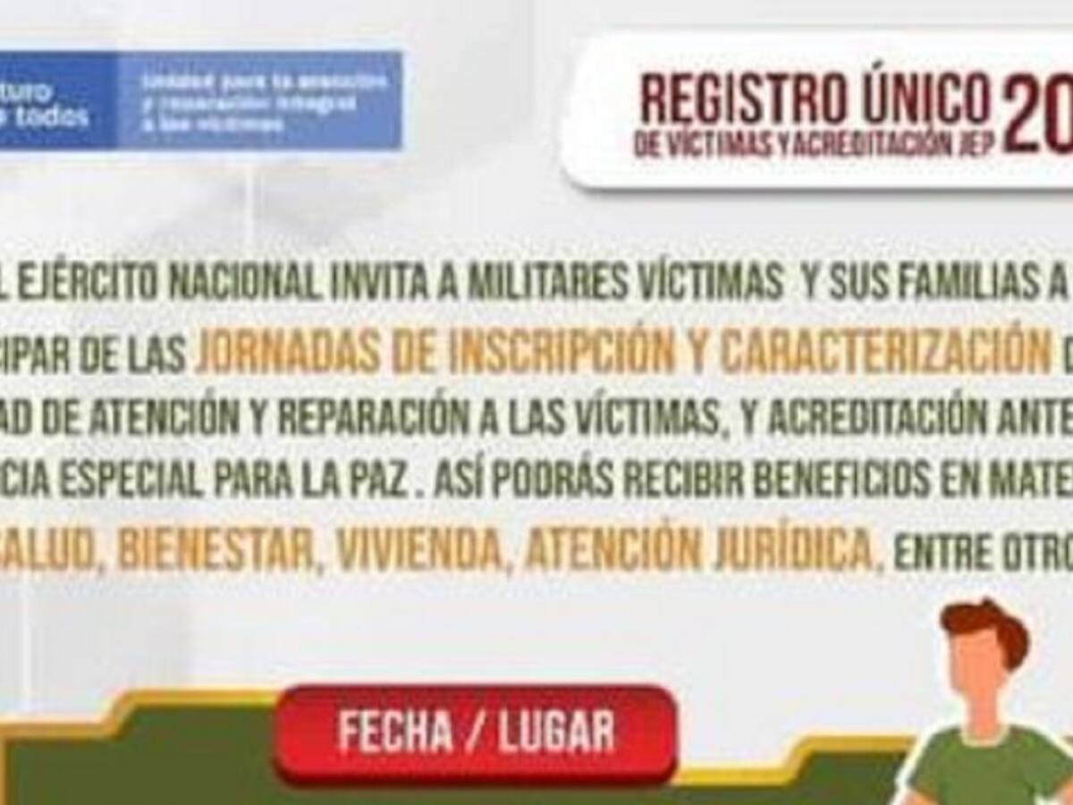 Ejército convoca a familiares y víctimas del conflicto armado