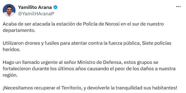 Ataque con drones en Norosí, Sur de Bolívar